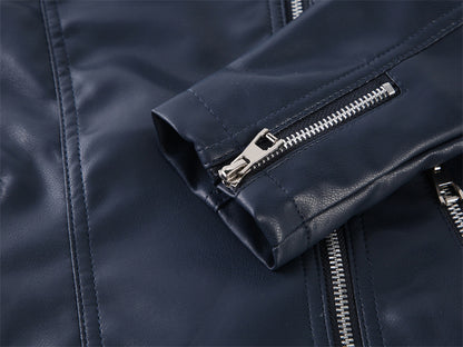 The Minimal Leather: Fashion Casual Solid-Color Leather Jacket