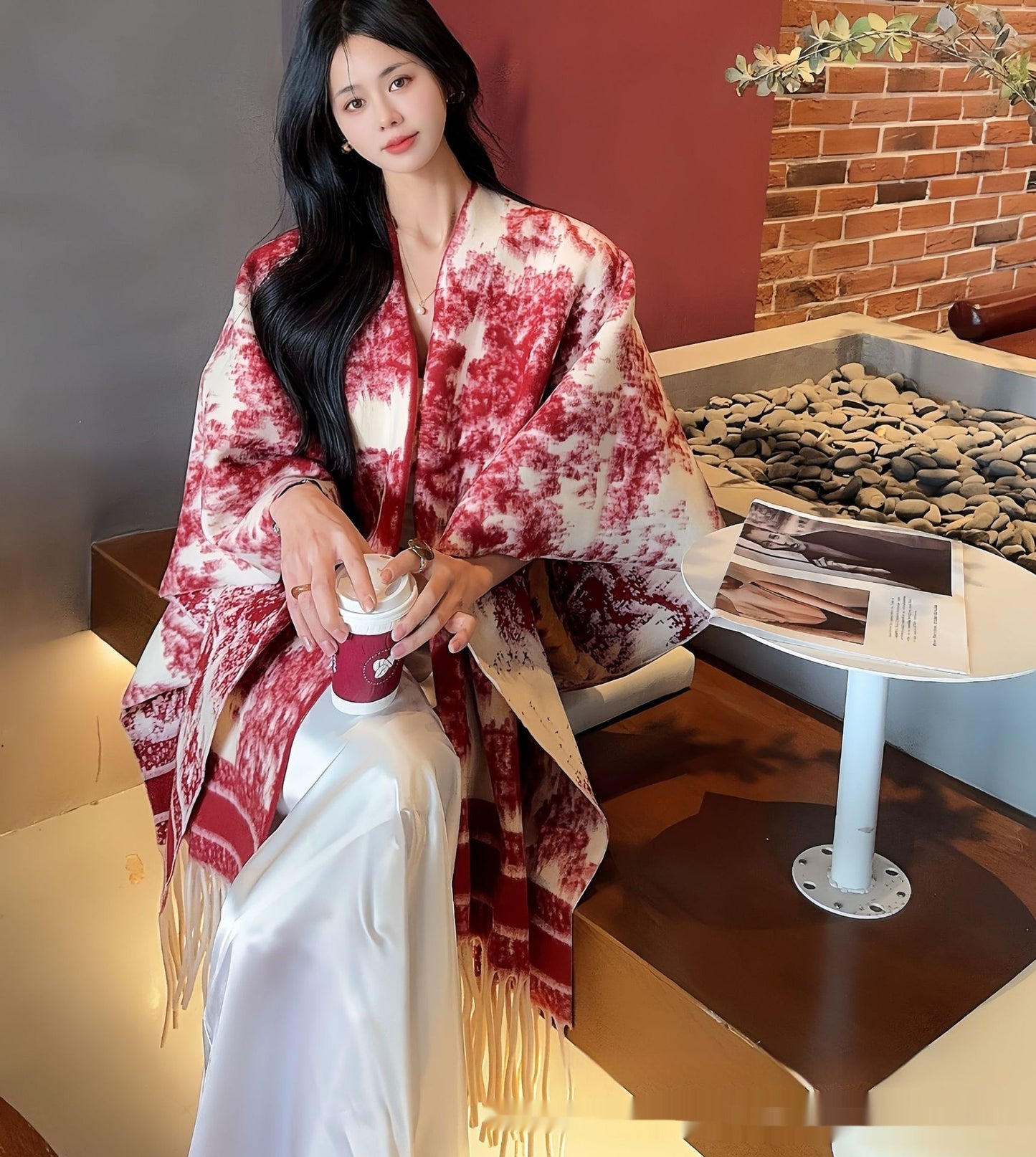 Women's Fashion Personalized Tassel Scarf Cape