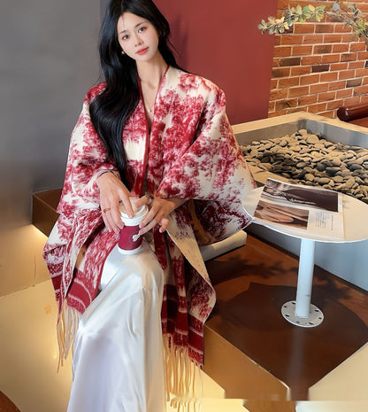 Women's Fashion Personalized Tassel Scarf Cape