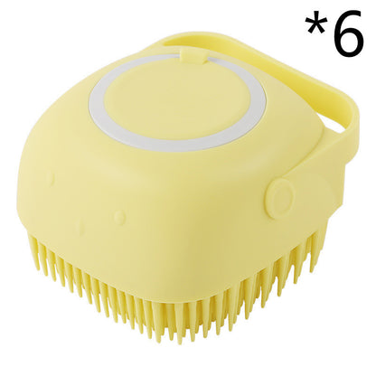 Silicone Pet Bathing & Massage Glove | Shampoo Dispensing Grooming Brush for Dogs & Cats