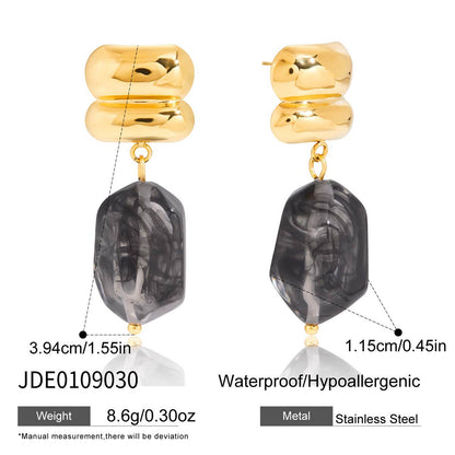Resin Earrings Light Luxury High-grade Special-interest Design