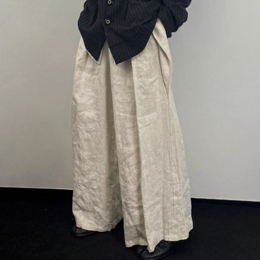 Large Pleated Wide-leg Pants