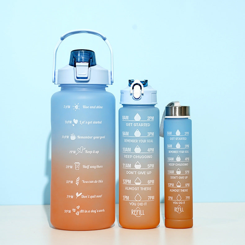 Gradient Three-piece Cup Large Capacity Sports Cold Water Bottle