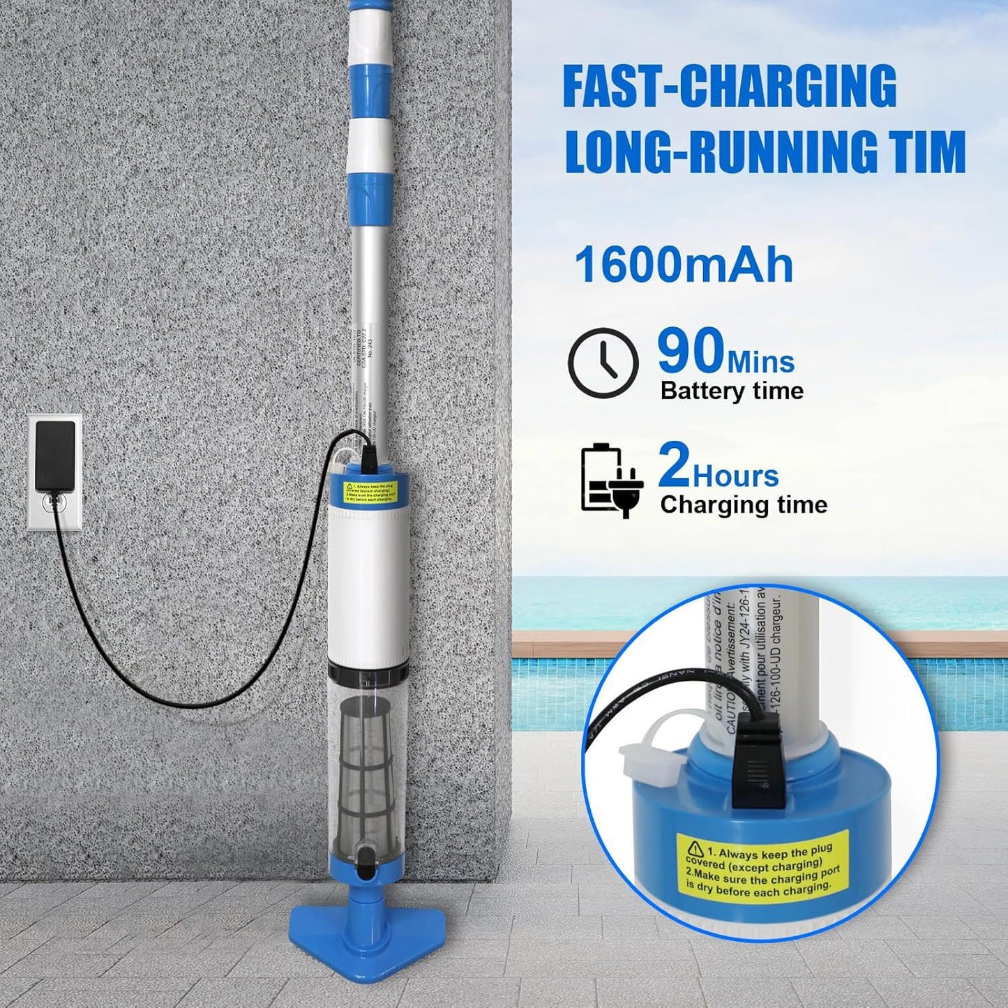 Wireless Vacuum Cleaner For Fish Pond Underwater Rechargeable
