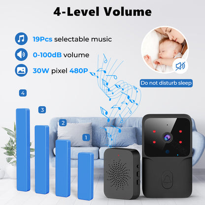 Wireless Video Doorbell For Home Use, WiFi Doorbell Camera With Two-way Voice Intercom Function