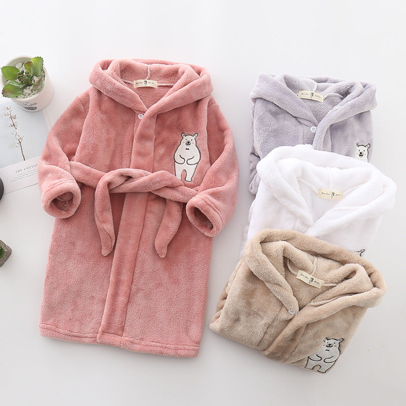 The Hooded Flannel: Boys’ Home Wear Bathrobe