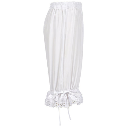 European And American Solid Color Lace Loose Women's Pants Bloomers Lace Shorts Large Size