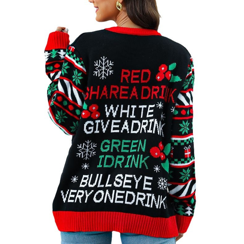 Christmas Sticky Ball Long Sleeve Sweater For Women