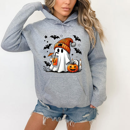 Halloween Ghost Pumpkin Bat Hoodies For Women Fashion Hooded
