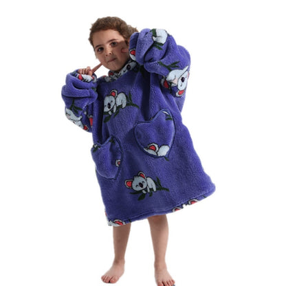 The Lazy Blanket: Oversized Cotton Velvet Hooded Blanket