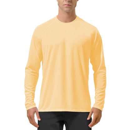Quick-drying Solid Color Round Neck Sports Training Stretch Sun Protection Long Sleeve