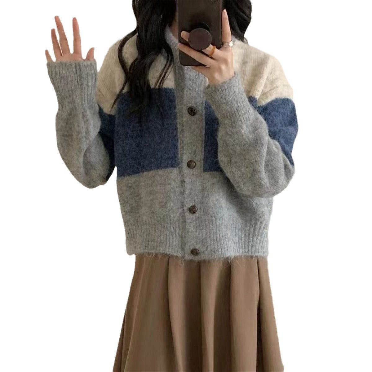 Retro Lazy Style Design Sense All-matching Knitted Sweater