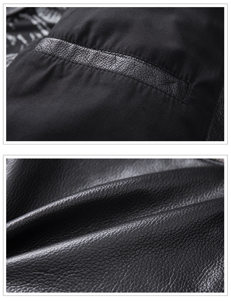Mens Stand Collar Motorcycle Jacket Coat Bold Minimalist Profile