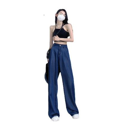 Summer Thin Dark Blue Jeans For Women