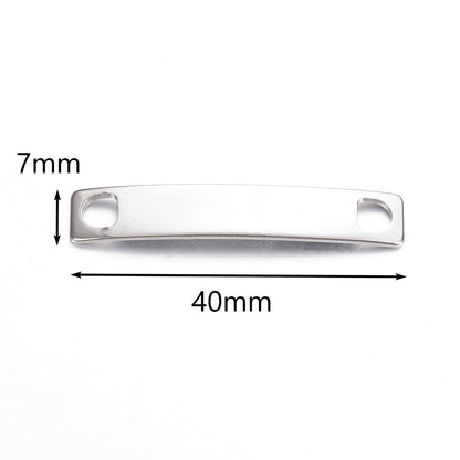 Stainless Steel Bracelet Connector Curved Plate
