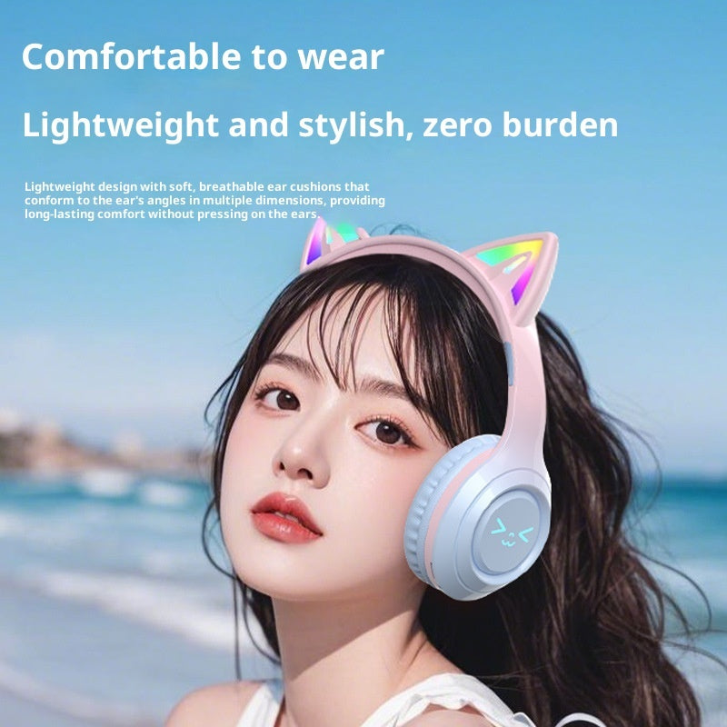 KittyWave: Cute Cat Ear Wireless Bluetooth Headphones