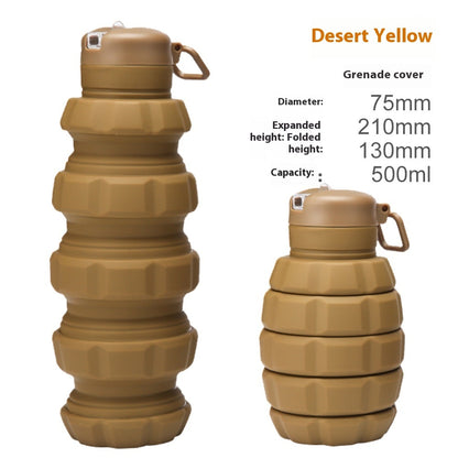 Grenade Camouflage Water Bottle Portable Silicone