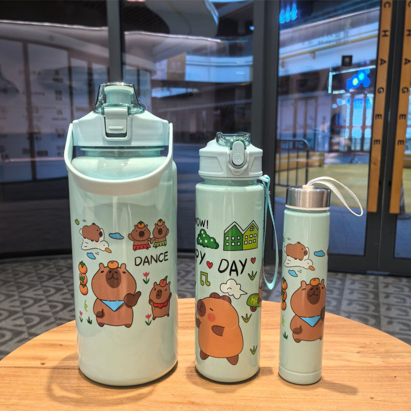 Cartoon Portable Large-capacity Straw Cup New Water Bottle