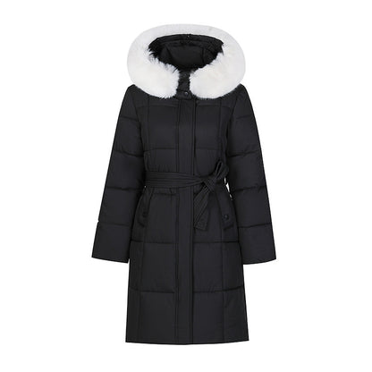 Big Fur Collar Women's Mid-length Winter Loose Korean Style Padded Down Jacket