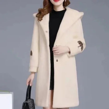 Wool Double-sided Fleece Coat Embroidery Thickening