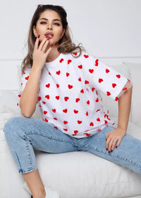 Ivory White Red Love Mesh