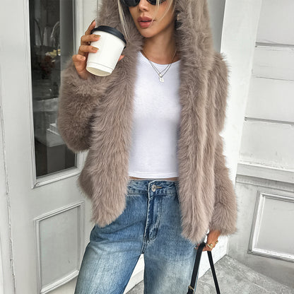 Fleece Long Sleeve Coat Women's Clothing