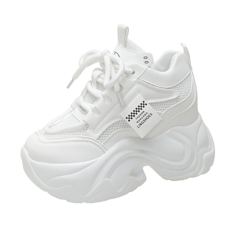 Platform Lace-up Fashion Solid Color Simple Casual Shoes