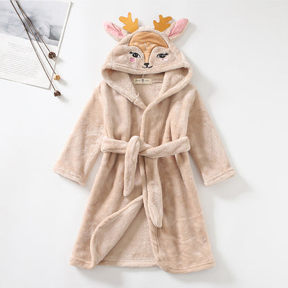The Enchanted Hood: Girls’ Flannel Lace-Up Bathrobe
