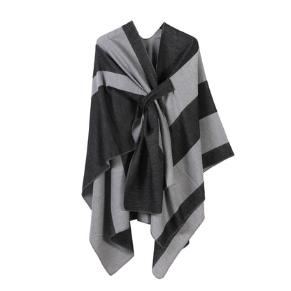 Shawl Plus Bar Split Double-sided All-match Trip Shoot Cloak