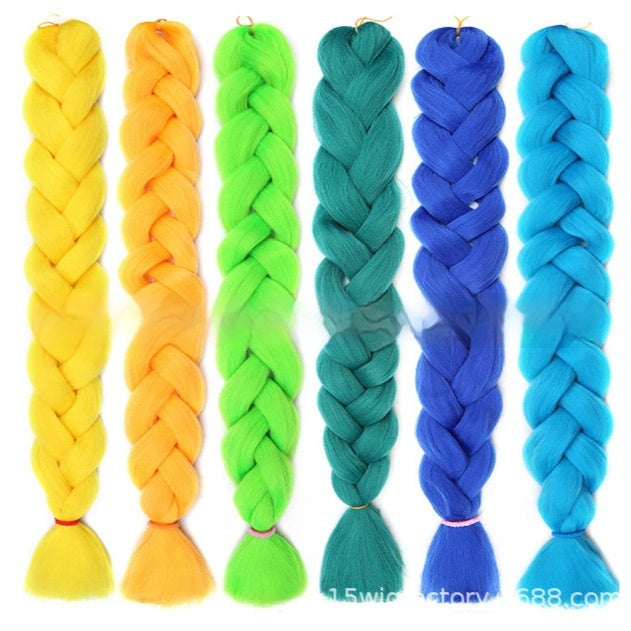 High Temperature Fiber Wig Black And Golden Braids Hair Extension Big Braids