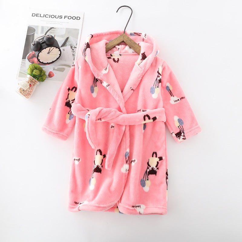 The Coral Night: Children’s Flannel Hoodie Night-Robe