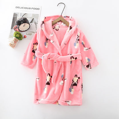 The Coral Night: Children’s Flannel Hoodie Night-Robe