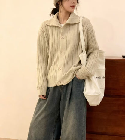 Vertical Single-breasted Turtleneck Knitting Idle Style Small Sweater