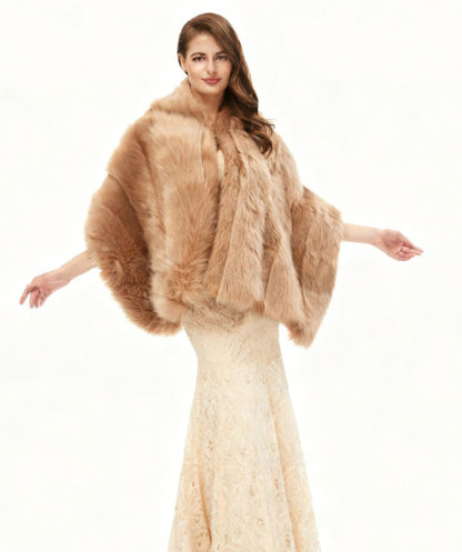 Fashionable And Elegant Dress With A Wool Shawl