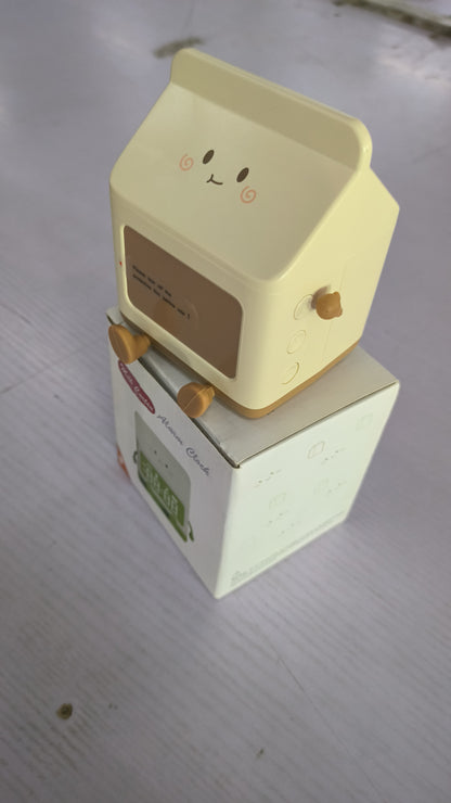 Smart Student Only Charging Cartoon Milk Carton Alarm Clock