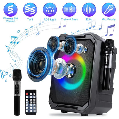 The Master Stage: Wireless Party Speaker with Dual Mics