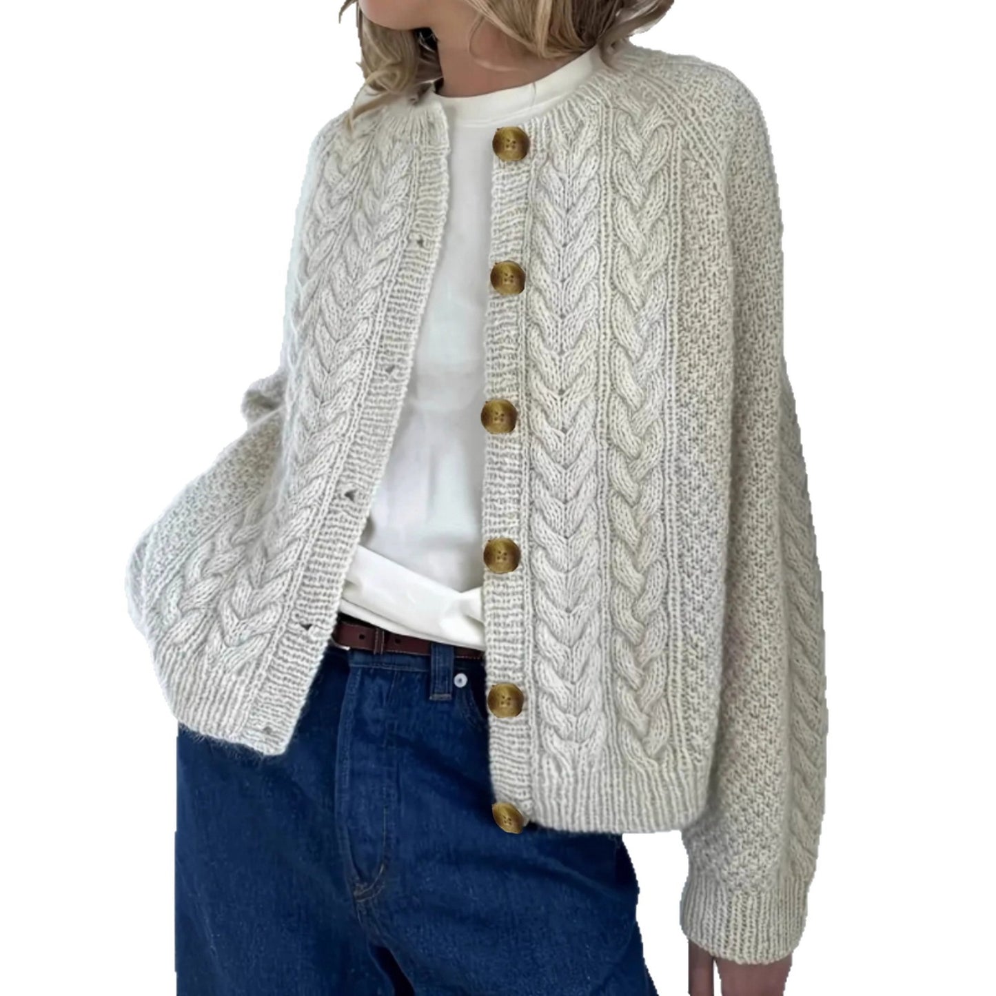 Knitted Cardigan Women's Long-sleeved Sweater