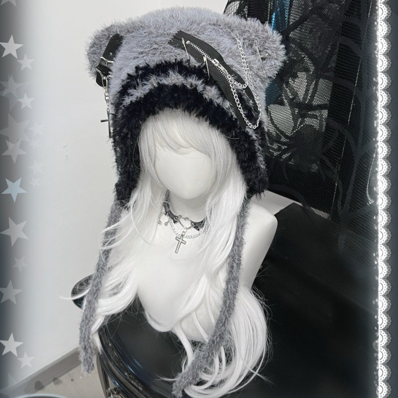 Bear Hat Cute Cross XINGX Wool Niche Dark