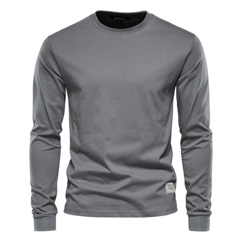 Men's Solid Color Long-sleeved Top High Street