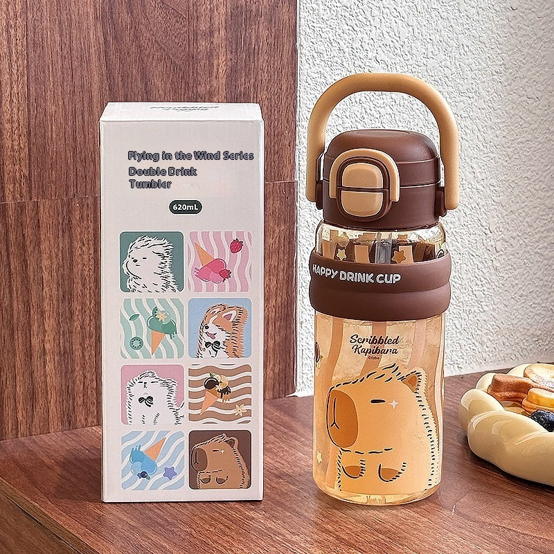 Summer Large Capacity High Temperature Resistant Plastic Double Drinking Water Bottle