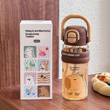 Summer Large Capacity High Temperature Resistant Plastic Double Drinking Water Bottle