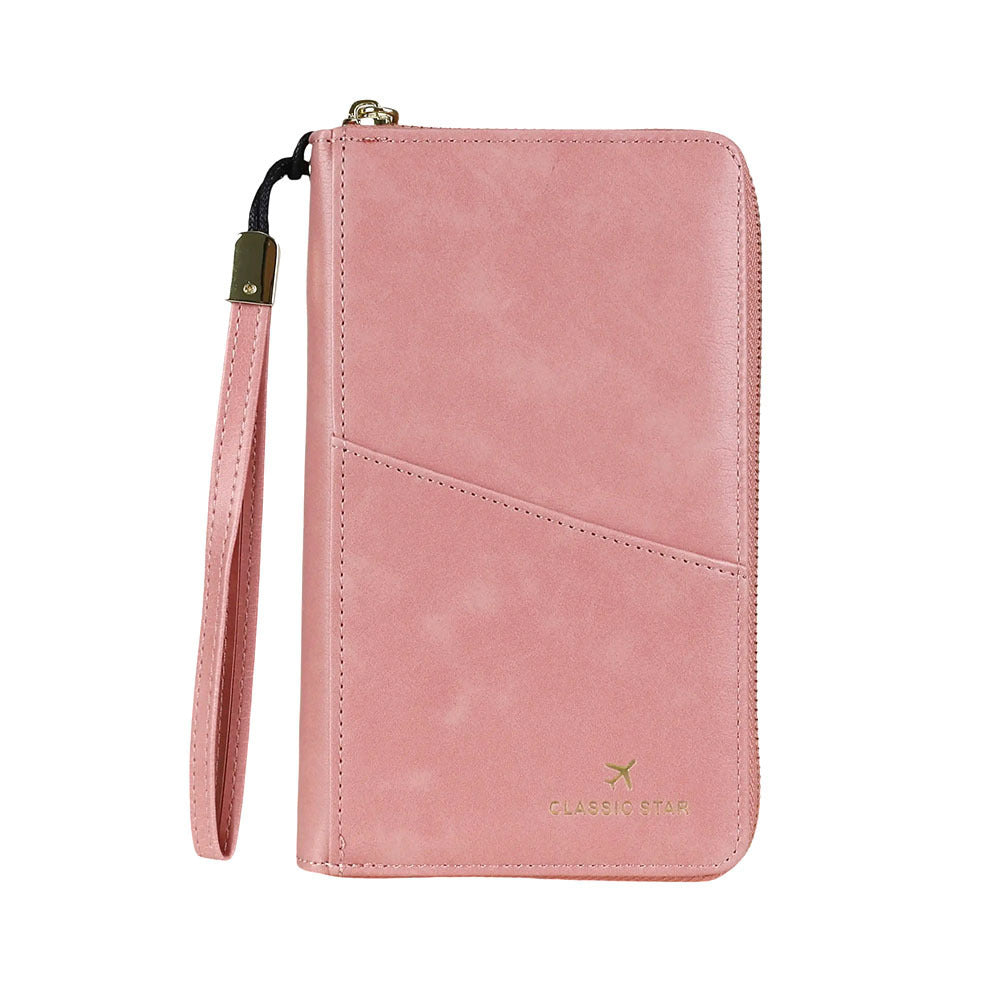 RFID Barrier Passport Holder Genuine Leather Wallet