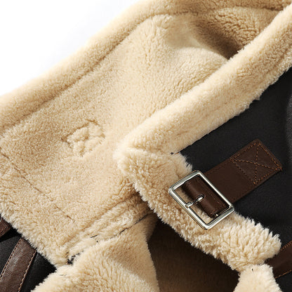 Plus Size Casual Polo Collar Fleece-Lined Thickened Fur Jacket Inclusive Luxury