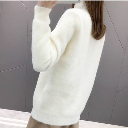Women's Half Turtleneck Solid Color Bottoming Shirt