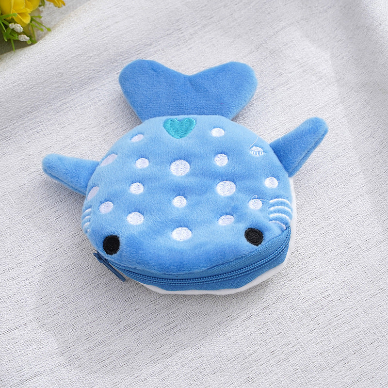 Shark Pendant: Plush Shark Coin Purse with Cartoon Pendant