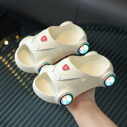Luminous Galaxy: Glowing Cartoon Car Luminous Beach Shoes