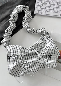 Black Plaid Black Bow