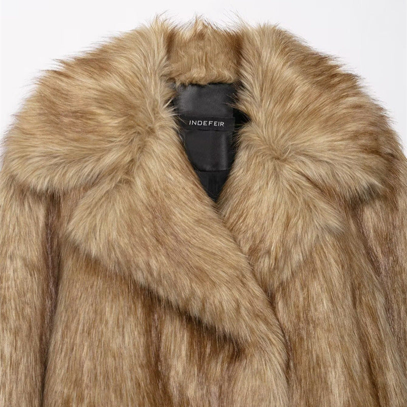 Women's Casual Artificial Fur Effect Short Coat