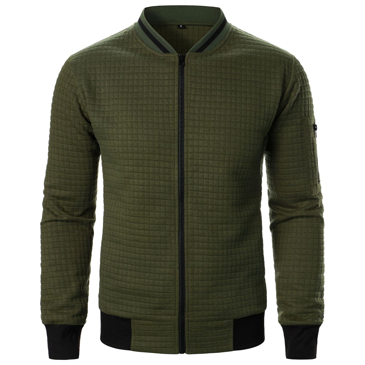 Mens Zip-Up Stand Collar Sweatshirt Jacket Athletic Comfort