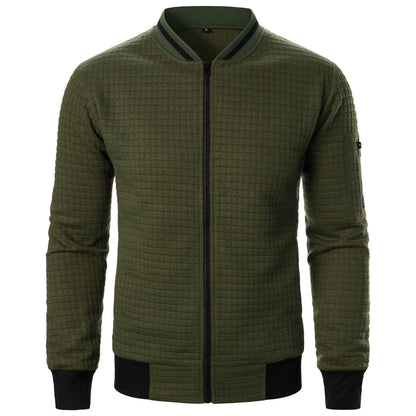 Mens Zip-Up Stand Collar Sweatshirt Jacket Athletic Comfort